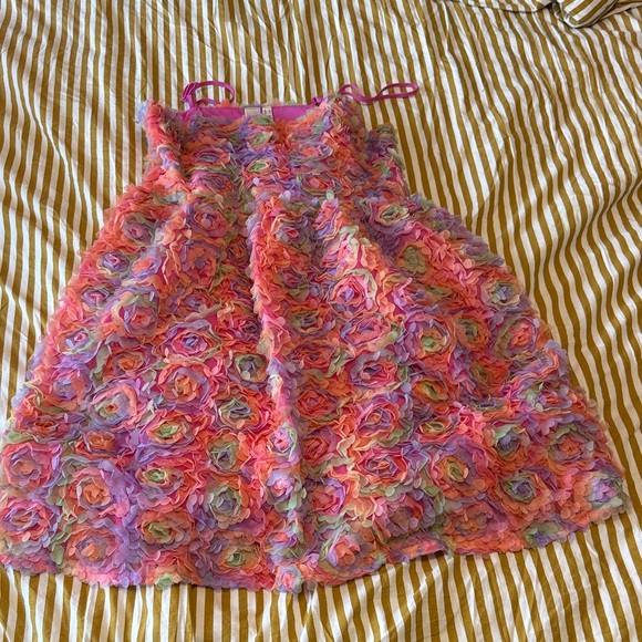 Pink Multi-Color Floral Ruffle Dress - Picture 1 of 6